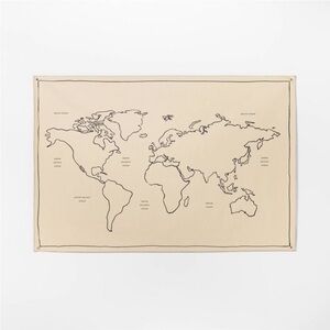 Studio McGee 72"x48" World Map Linen Wall Tapestry - Threshold™